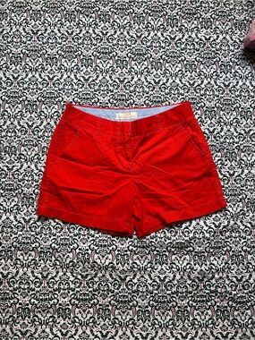 J. Crew Bright Red Women's Cotton Bermuda Shorts